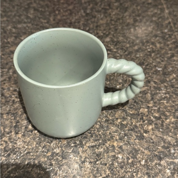 Mint Green Ceramic Mug with Twisted Handle - Picture 2 of 6
